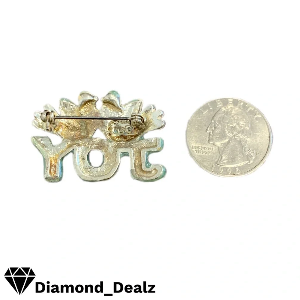 “JOY” 2 TURTLE DOVES PIN NWT